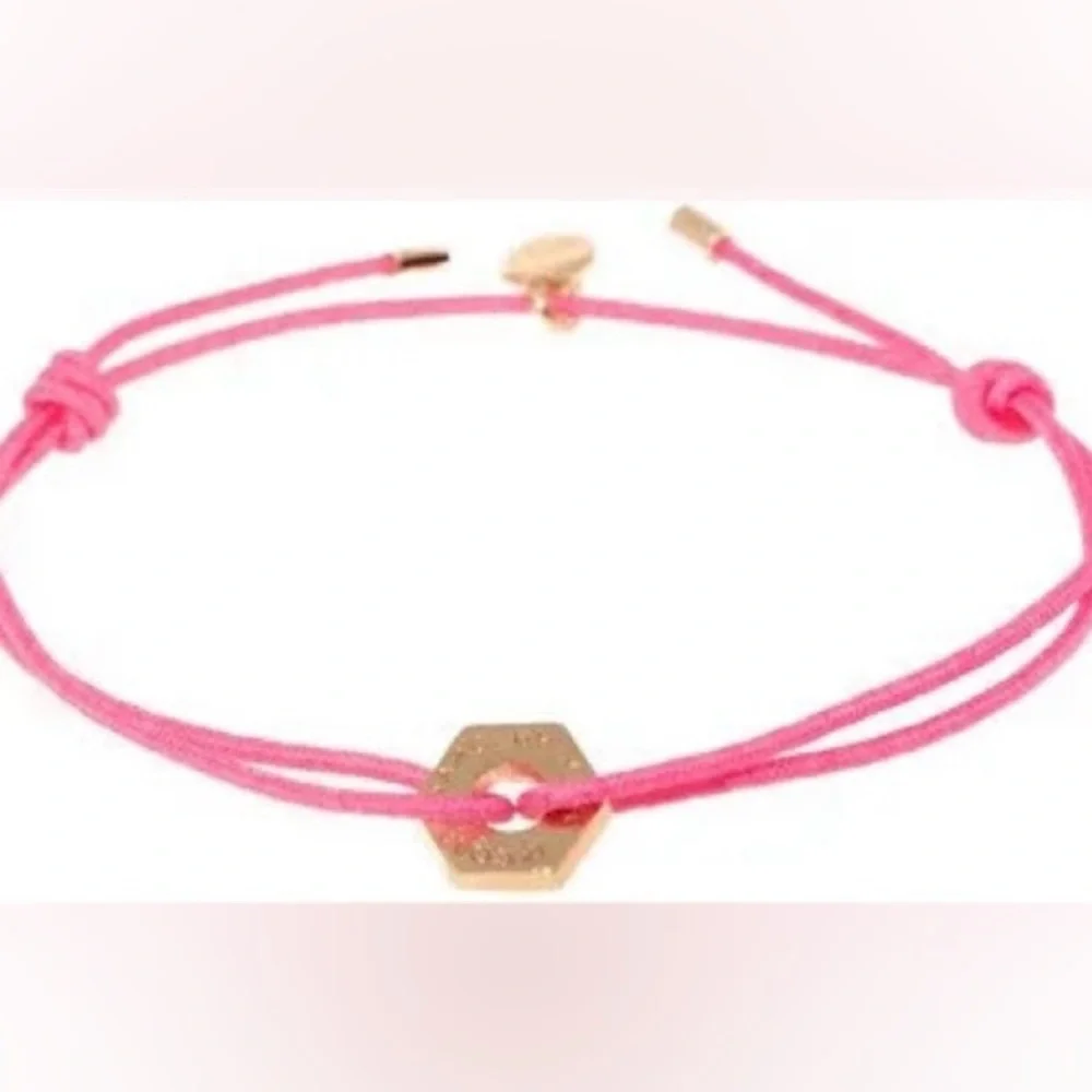Marc by Marc Jacobs Knockout Pink Adjustable Cord Bracelet with Rose Gold Accent